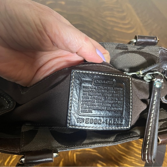 Coach Chocolate Brown Hampton Satchel with Python Snake Print Accent - Picture 12 of 14